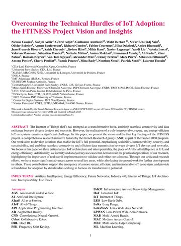 First page of the paper: Overcoming the Technical Hurdles of IoT Adoption: the FITNESS Project Vision and Insights
